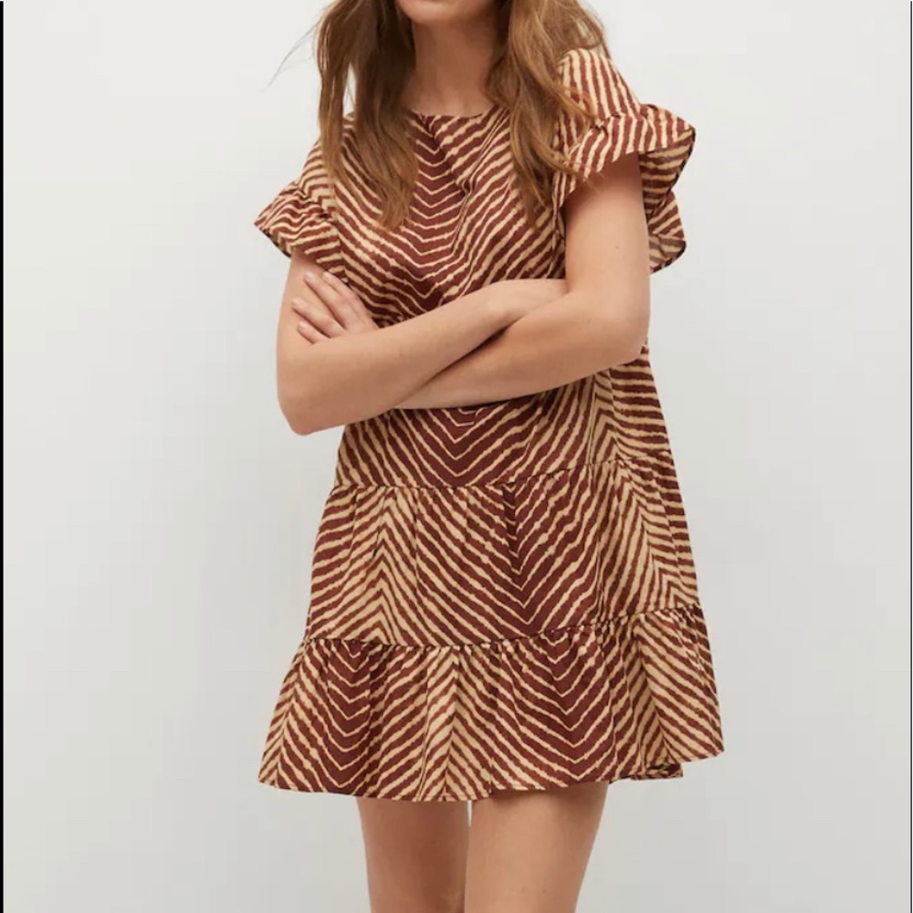 Mango aRuffled printed deess